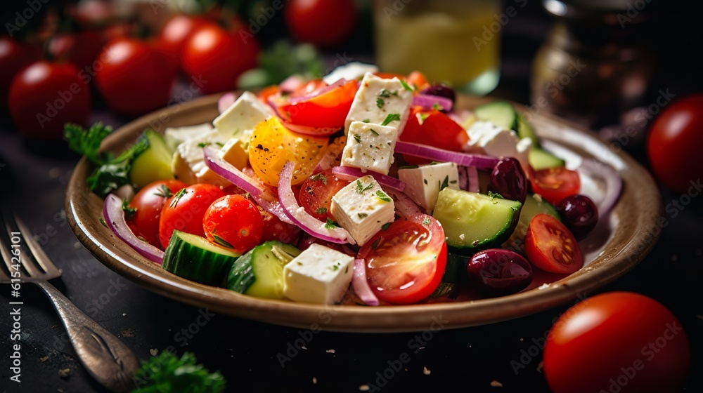 Mediterranean Delight: Greek Salad made with Generative AI