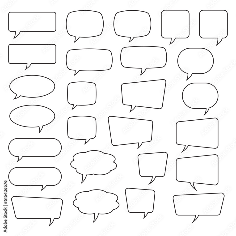 Fototapeta premium Speech bubble, speech balloon, chat bubble line art vector icon for apps and websites.