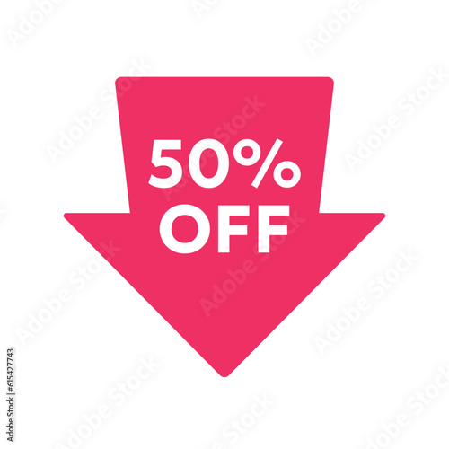 special offer 50 percent, sale label icon, 50 percent off discount