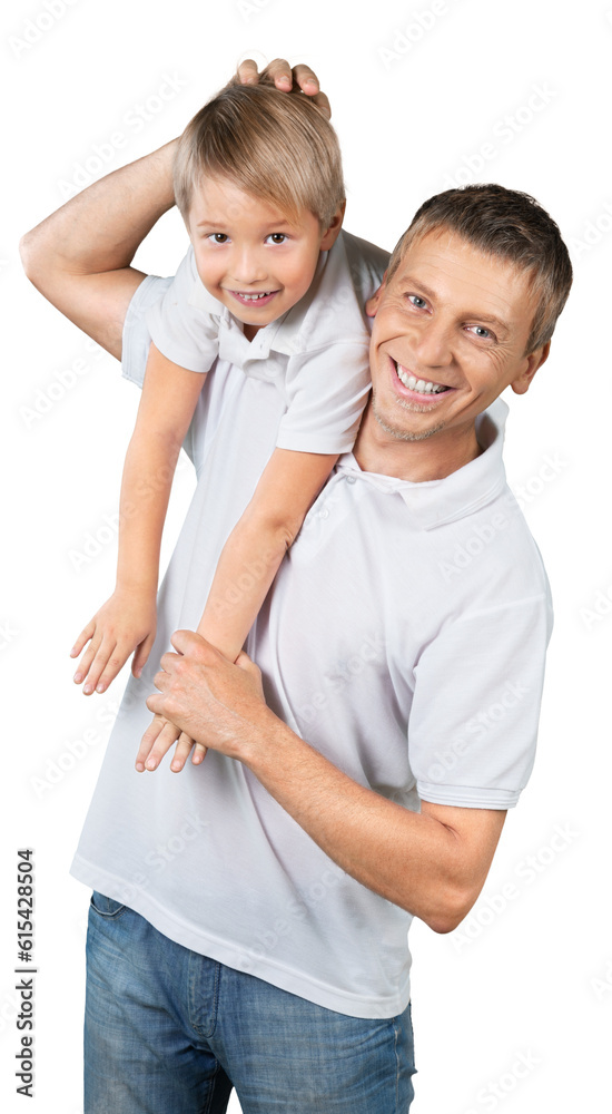Father Carrying Son on Shoulders Father Carrying Son on Shoulders