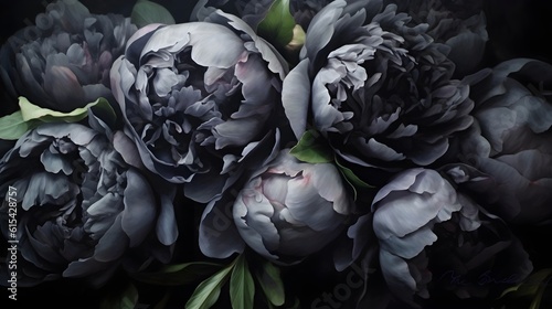 Fototapeta Naklejka Na Ścianę i Meble -  Dark peony flower luxury background. Generative AI