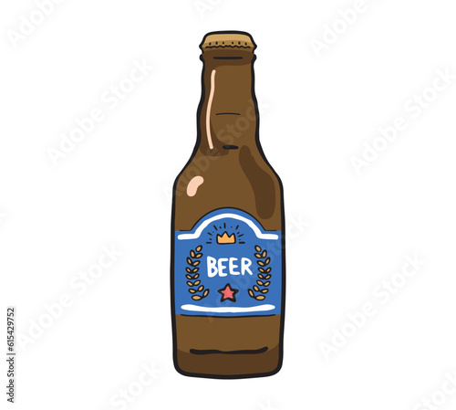 手描きのビール瓶のイラスト