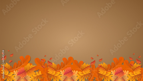 Fall Autumn Leaves Background with copy space