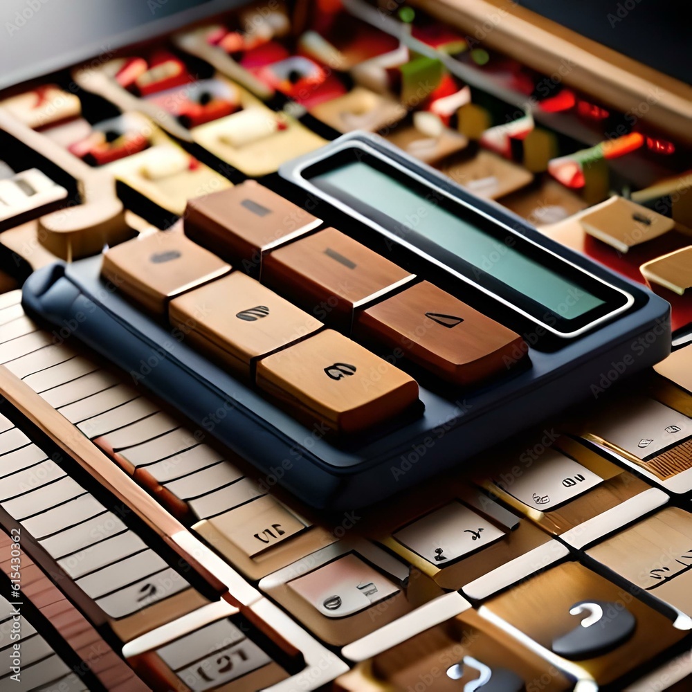 calculator buttons in 3d. generative ai calculator buttons in 3d. generative ai