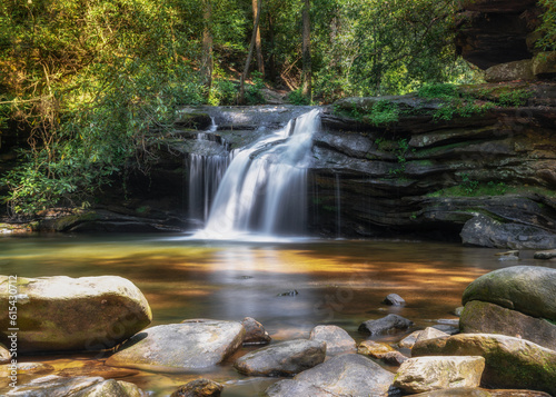 view of idyllic Carrick Creek waterfall in upstate South Carolina photo
