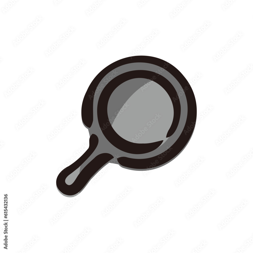 Frying pan - Kitchen tool icon/illustration (Hand-drawn line, colored version) Frying pan - Kitchen tool icon/illustration (Hand-drawn line, colored version)