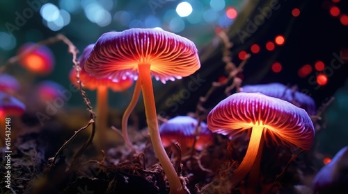 vibrant mushroom autumn forest
