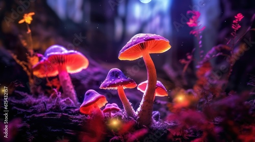 vibrant mushroom autumn forest