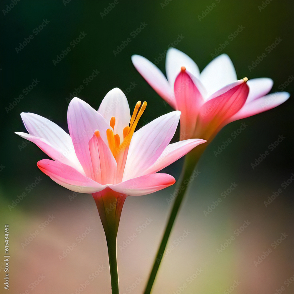 Pink rain lily flower