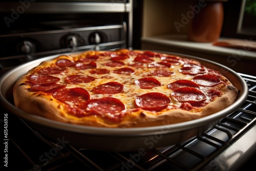 classic pepperoni pizza, ready to be baked and enjoyed, created with generative ai