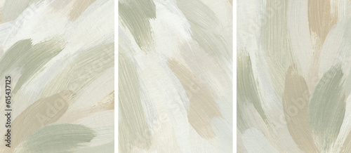Fototapeta Naklejka Na Ścianę i Meble -  Abstract background set in earthy colors. Acrylic hand painted template. Art texture with paint brush strokes