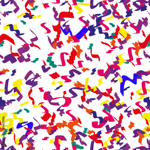Colorful confetti pattern vector isolated, seamless carnival pattern. Festive pattern of falling tinsrl for party decoration. For printing gift wrapping paper, bed linen, textile, kids clothing