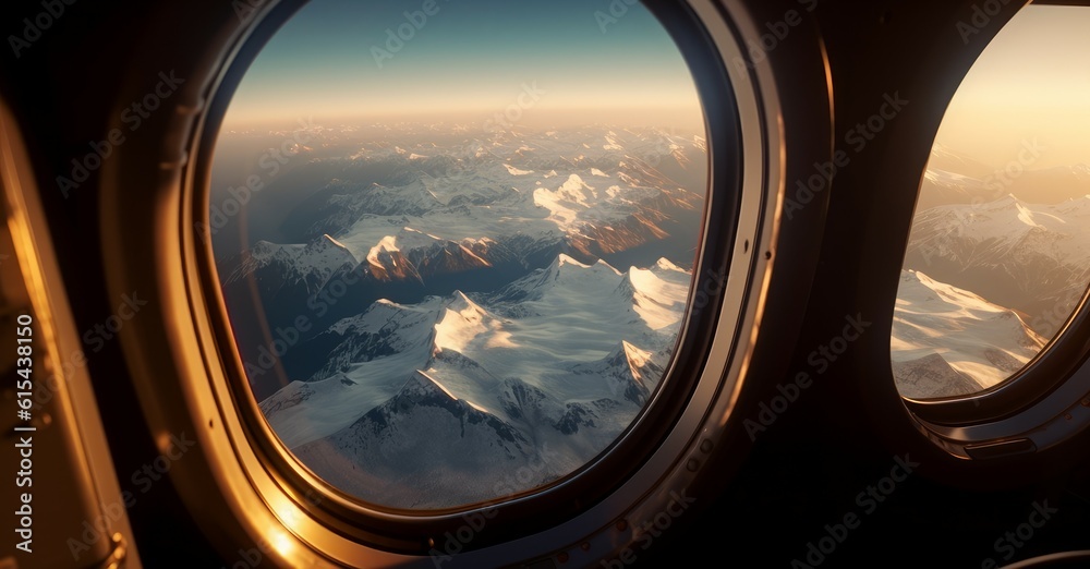 Breathtaking view from the airplane window. Great view. Generative AI