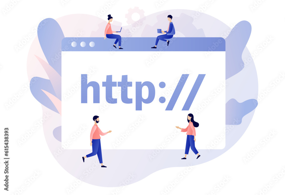 HTTP data web page. Hypertext Transfer Protocol concept. Internet communication protocol. Web browser. Modern flat cartoon style. Vector illustration on white background HTTP data web page. Hypertext Transfer Protocol concept. Internet communication protocol. Web browser. Modern flat cartoon style. Vector illustration on white background