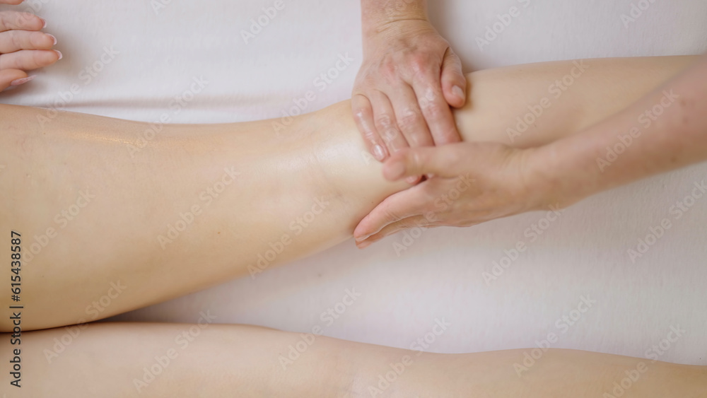 Revitalizing Legs Massage at a Professional Salon Top View Revitalizing Legs Massage at a Professional Salon Top View