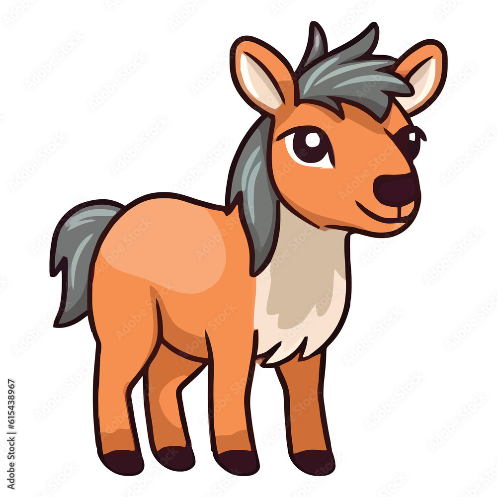 Tahr Portrait: Vibrant 2D Illustration Depicting a Cute Alpine Adventurer Tahr Portrait: Vibrant 2D Illustration Depicting a Cute Alpine Adventurer