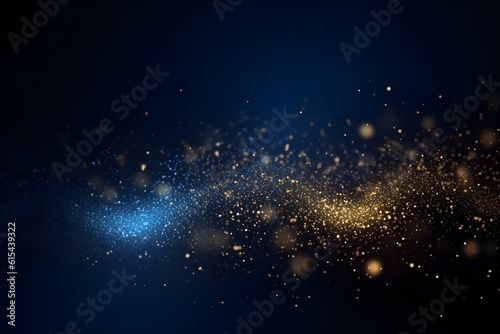 Colorful yellow and blue particles background, ai generated