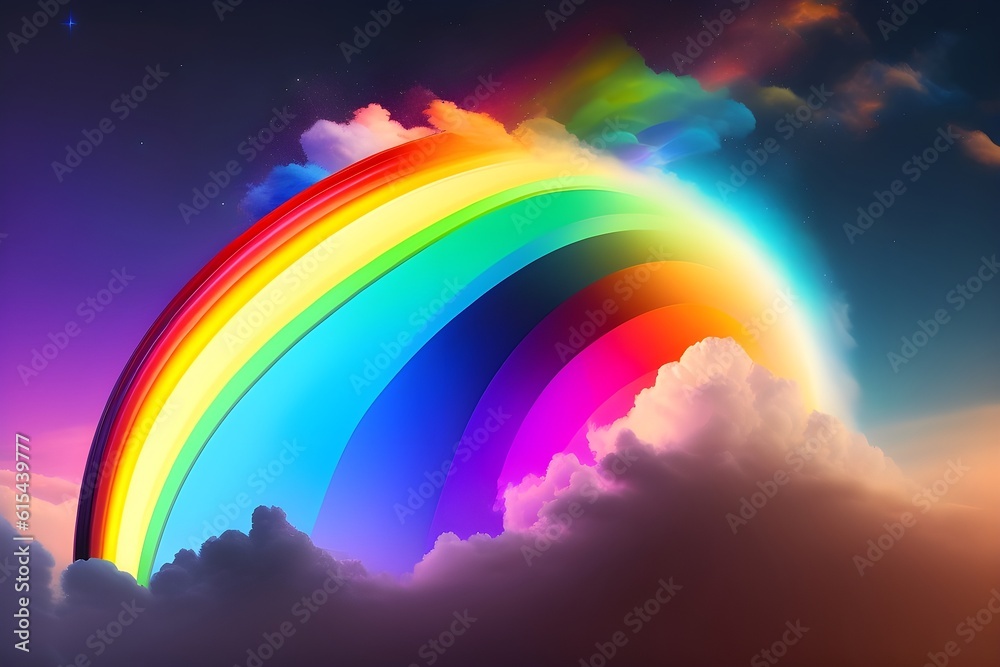 Abstract rainbow in the sky