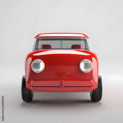 red toy car 3d render isolated on white background  ai generated