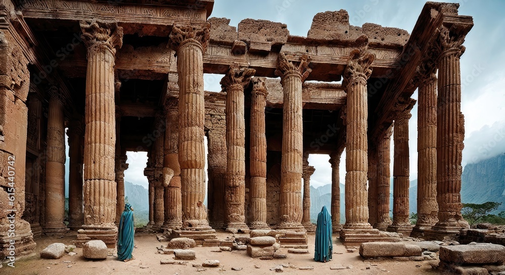 the ruins of the ancient city of palmyra, generative AI. the ruins of the ancient city of palmyra, generative AI.