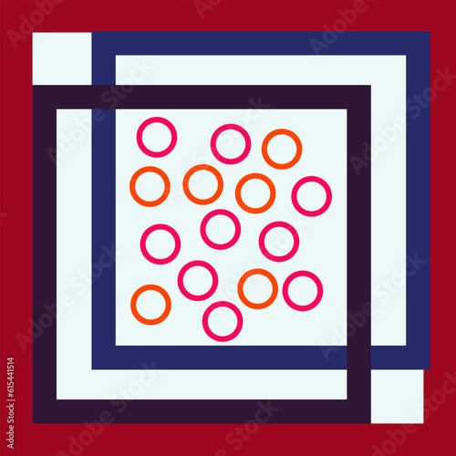 Colorful geometric pattern with circles and squares. Seamless colorful geometric background. For printing wallpaper, gift wrapping paper, bed linen, textile, fabric, cover, bags print