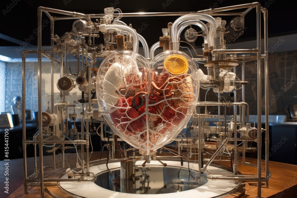 intricate and delicate scientific apparatus in the heart of a lab, created with generative ai