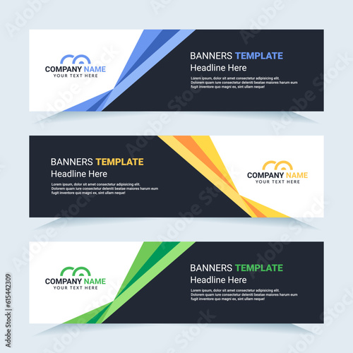 Vector modern set of colorful abstract banners. For card and banner needs. Vector Illustration	