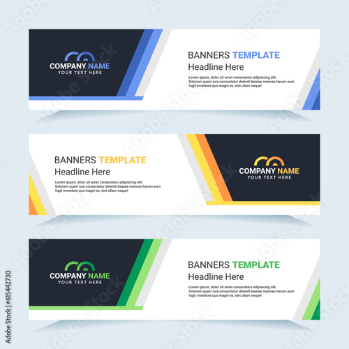 Vector modern set of colorful abstract banners. For card and banner needs. Vector Illustration	