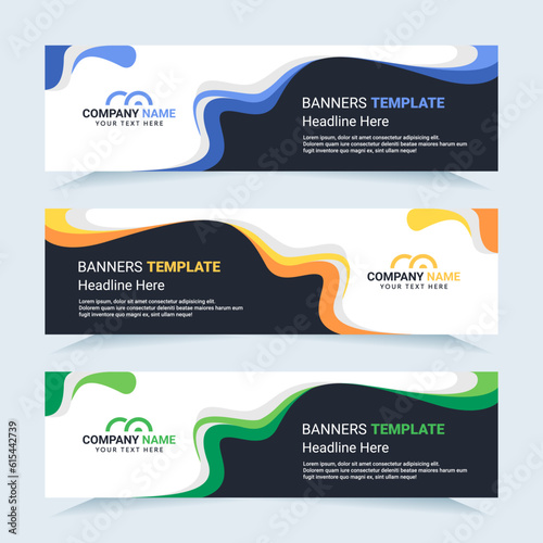 Vector modern set of colorful abstract banners. For card and banner needs. Vector Illustration	