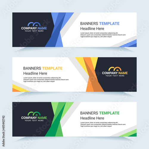 Vector modern set of colorful abstract banners. For card and banner needs. Vector Illustration	