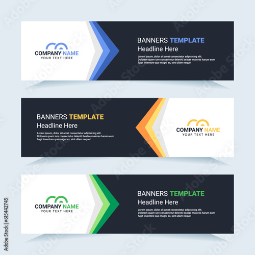Vector modern set of colorful abstract banners. For card and banner needs. Vector Illustration	