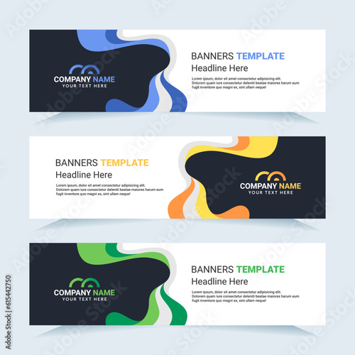 Vector modern set of colorful abstract banners. For card and banner needs. Vector Illustration	