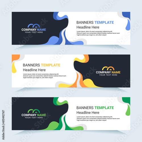 Vector modern set of colorful abstract banners. For card and banner needs. Vector Illustration	