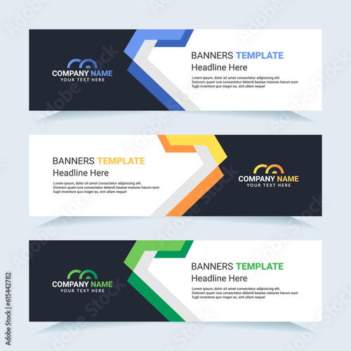 Vector modern set of colorful abstract banners. For card and banner needs. Vector Illustration	