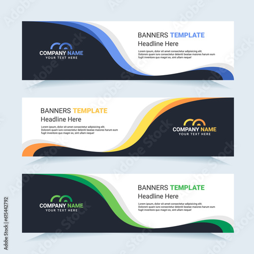 Vector modern set of colorful abstract banners. For card and banner needs. Vector Illustration	