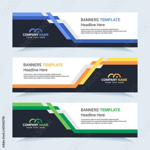 Vector modern set of colorful abstract banners. For card and banner needs. Vector Illustration	