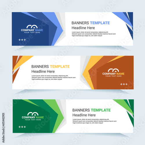 Vector modern set of colorful abstract banners. For card and banner needs. Vector Illustration	