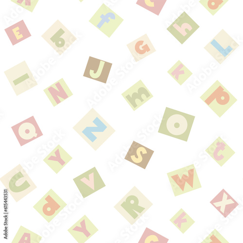 ABC seamless pattern in simple cartoon style. Vector. digital paper.
