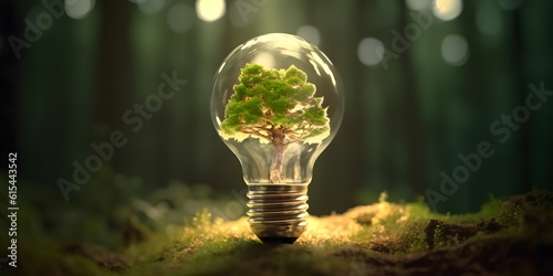 plant in light bulb under sunlight