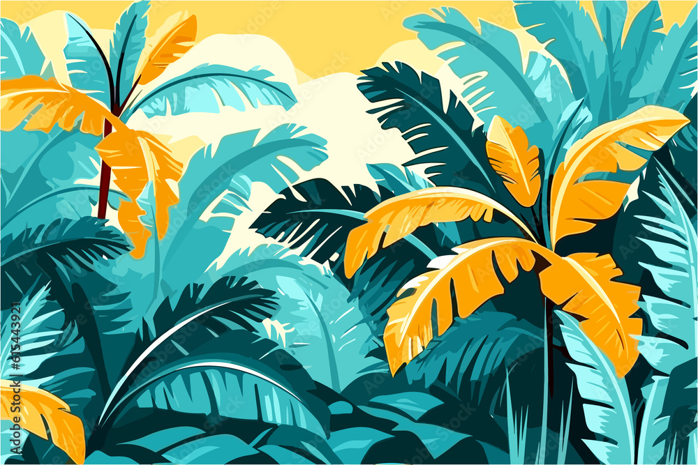 Exotic Foliage Wallpaper (AI-Assisted)
Vector available