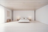minimalist room with bright and cheery color scheme and clean lines, created with generative ai