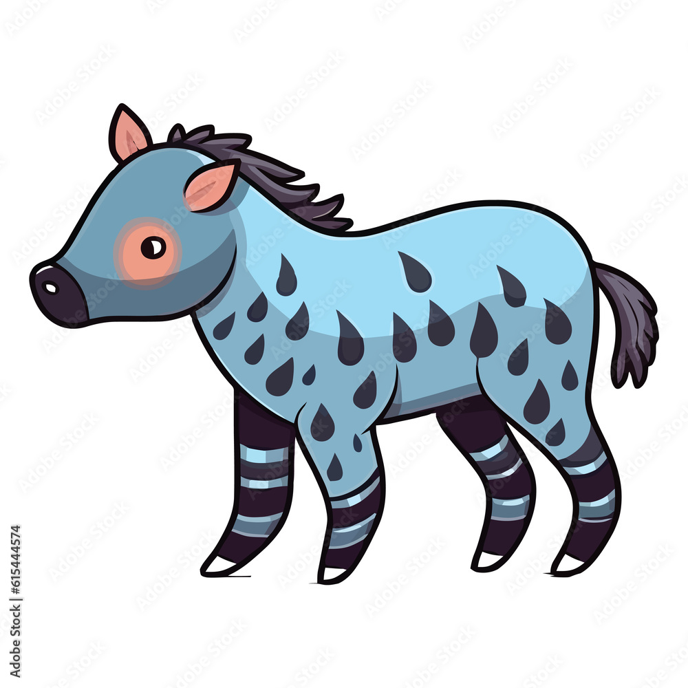 Fototapeta premium Adorable Rainforest Charmer: Vibrant 2D Illustration Featuring a Cute Tapir