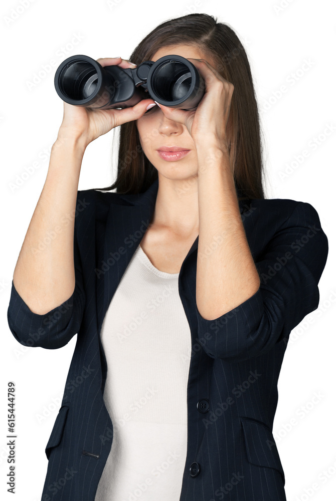 Woman Using Binoculars Woman Using Binoculars