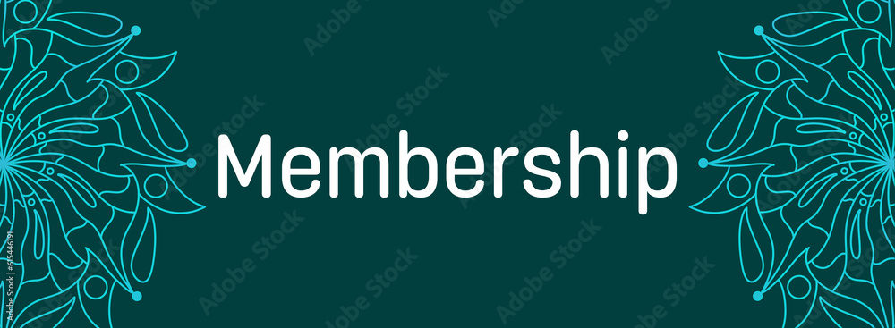Membership Turquoise Mandala Design Element Horizontal Left Right Text Membership Turquoise Mandala Design Element Horizontal Left Right Text