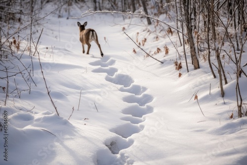 close-up of deer track  with delicate and intricate details visible  created with generative ai