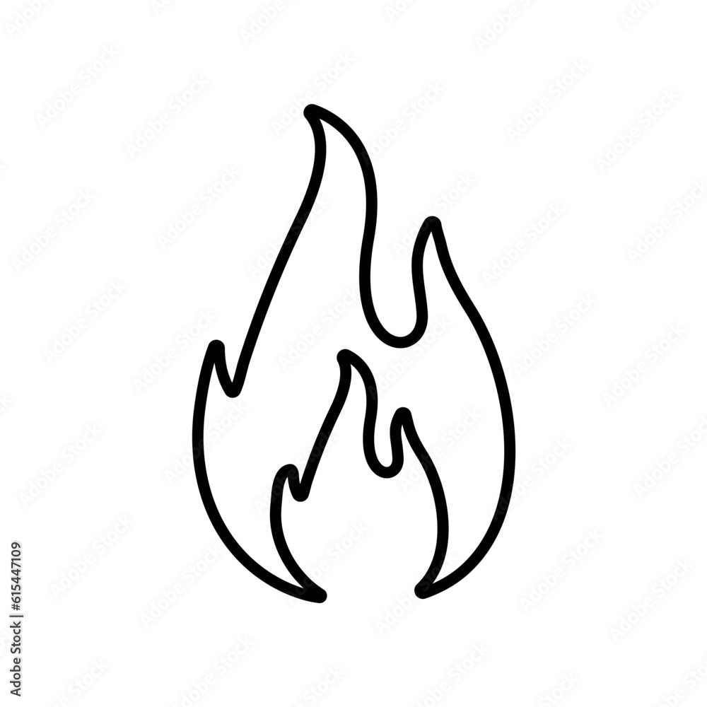 Flame line icon, fire logo vector Flame line icon, fire logo vector