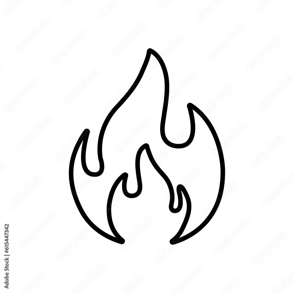 Flame line icon, fire logo vector Flame line icon, fire logo vector