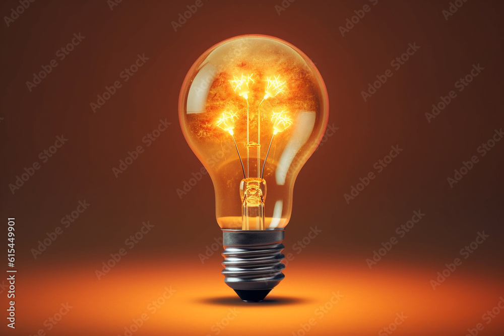 Illuminate your imagination with the brilliance of an incandescent light bulb, symbolizing a creative idea and an innovative concept. Ai generated