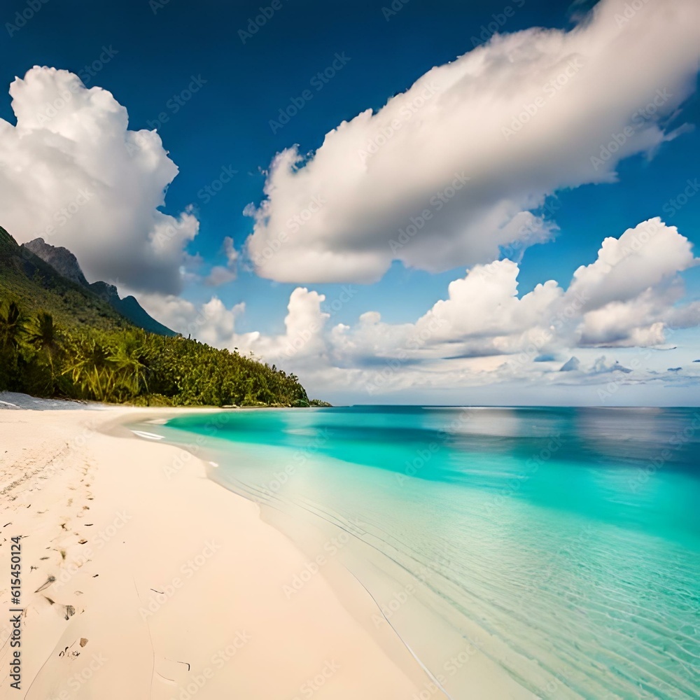 beach with blue sky background