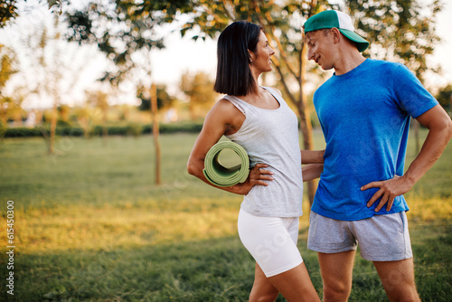 Energize your morning. Couple sport. 